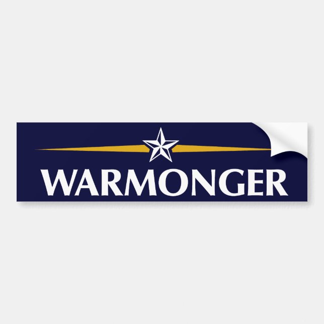 McCain Warmonger Bumper Sticker (Front)