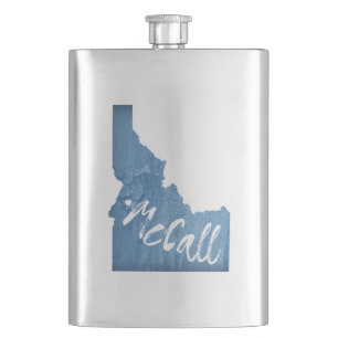 McCall Idaho Wood Grain Hip Flask