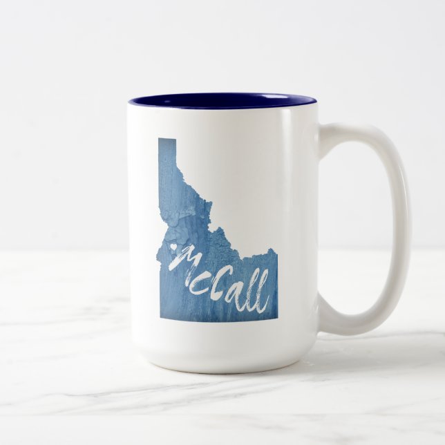 McCall Idaho Wood Grain Two-Tone Coffee Mug (Right)