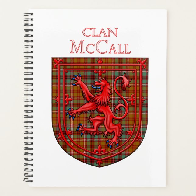 McCall Tartan Scottish Plaid Lion Rampant Planner (Front)