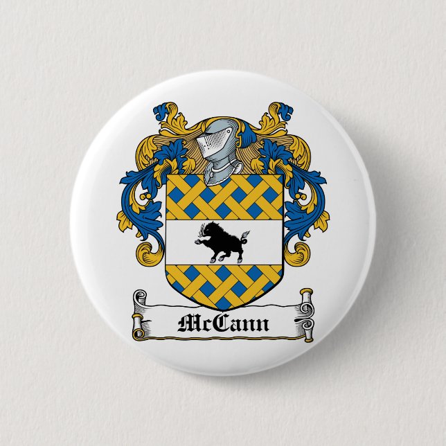 McCann Family Crest 6 Cm Round Badge (Front)