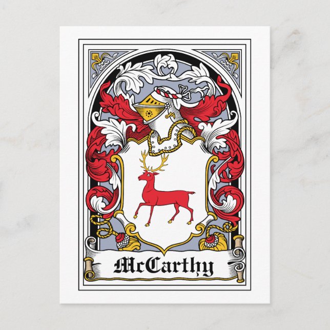 McCarthy Family Crest Postcard (Front)