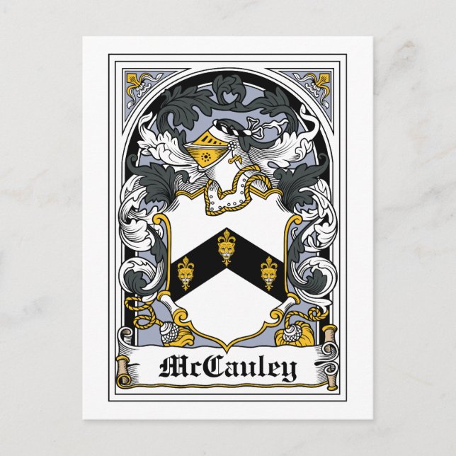 McCauley Family Crest Postcard (Front)