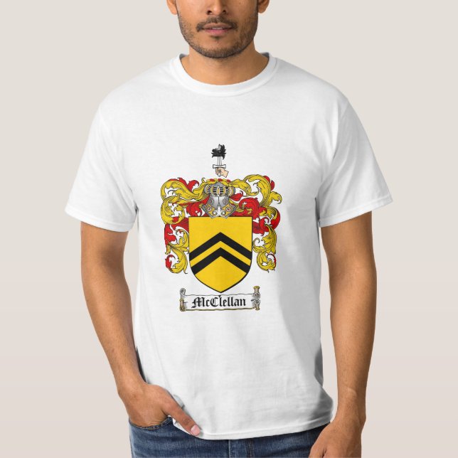 Mcclellan Family Crest - Mcclellan Coat of Arms T-Shirt (Front)