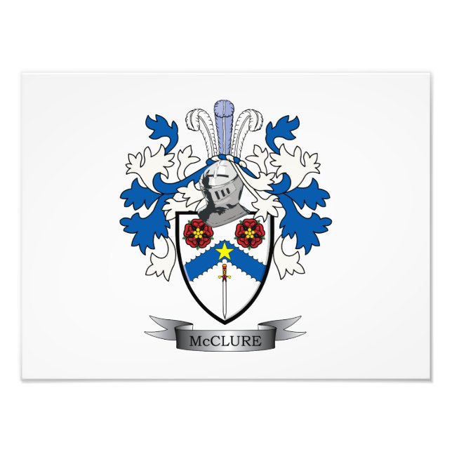McClure Family Crest Coat of Arms Photo Print (Front)
