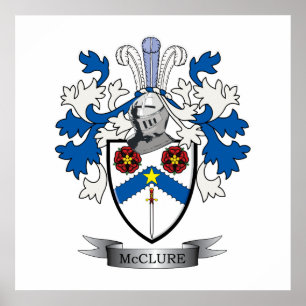 McClure Family Crest Coat of Arms Poster