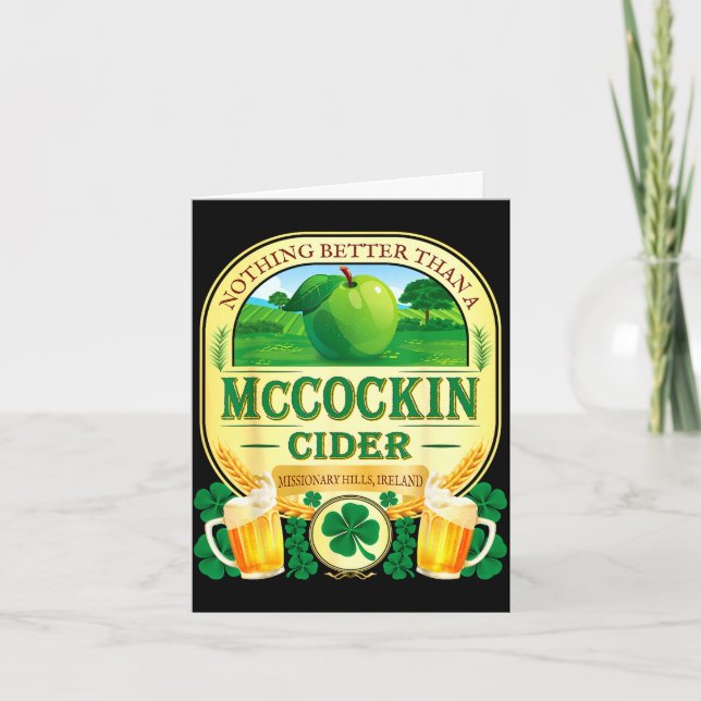 Mccockin cider mccain funny st patrick’s day humou card (Front)