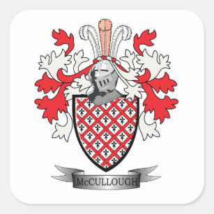 McCullough Family Crest Coat of Arms Square Sticker