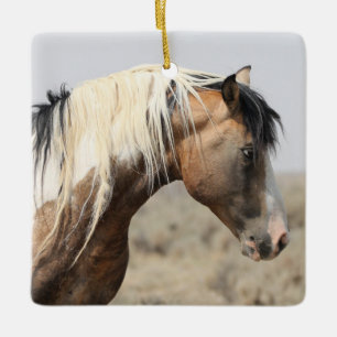 McCullough Peaks Traveller Wild Horse Ceramic Orna Ceramic Ornament