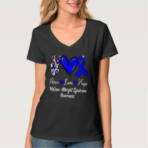McCune Albright Syndrome MAS Peace Love Hope Blue T-Shirt