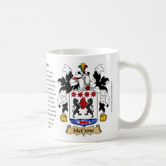 McCune, the Origin, the Meaning and the Crest Coffee Mug (Right)