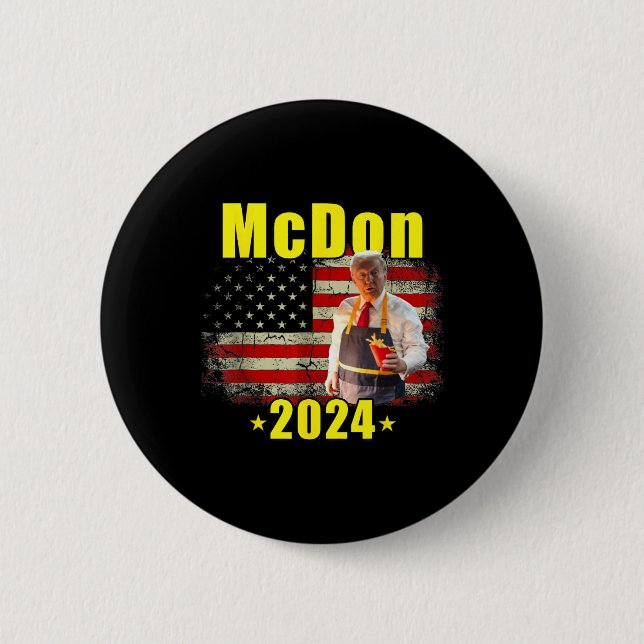 Mcdon Funny Donald Trump French Fry Cooking Fries  6 Cm Round Badge (Front)