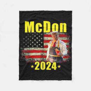 Mcdon Funny Donald Trump French Fry Cooking Fries Fleece Blanket