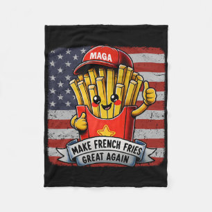Mcdon Funny Donald Trump French Fry Cooking Fries Fleece Blanket