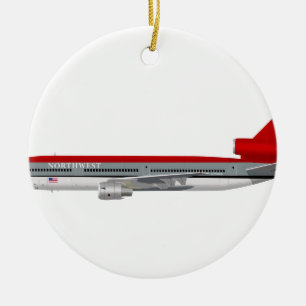 McDonnell Douglas DC-10 Northwest N234NW Ceramic Tree Decoration