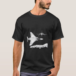 McDonnell Douglas F-4 Phantom II Blueprint Aircraf T-Shirt