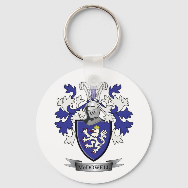 McDowell Family Crest Coat of Arms Key Ring (Front)