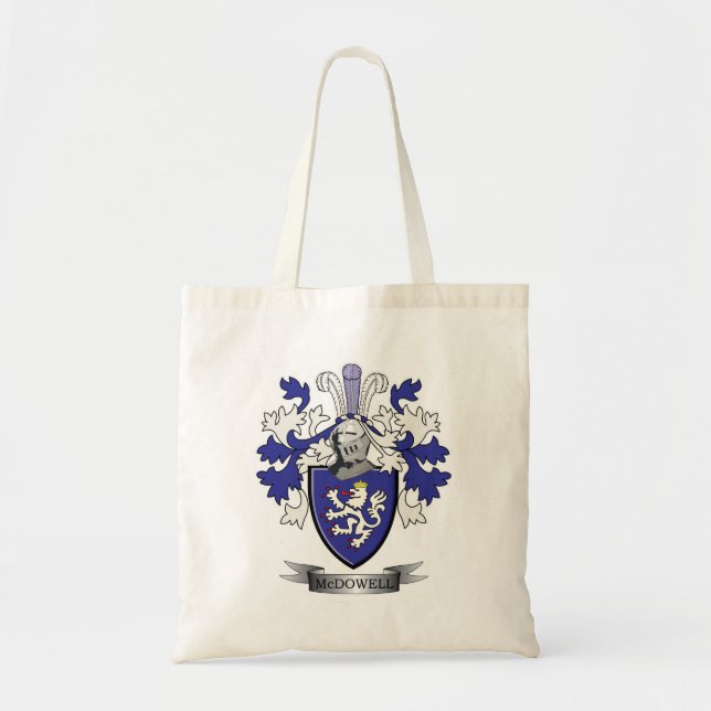 McDowell Family Crest Coat of Arms Tote Bag (Front)