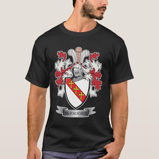 McFadden Family Crest Coat of Arms T-Shirt (Front)