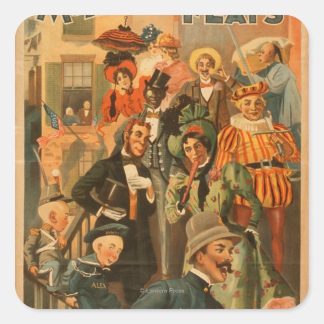 McFadden's row of flats new edition Theatre Square Sticker (Front)