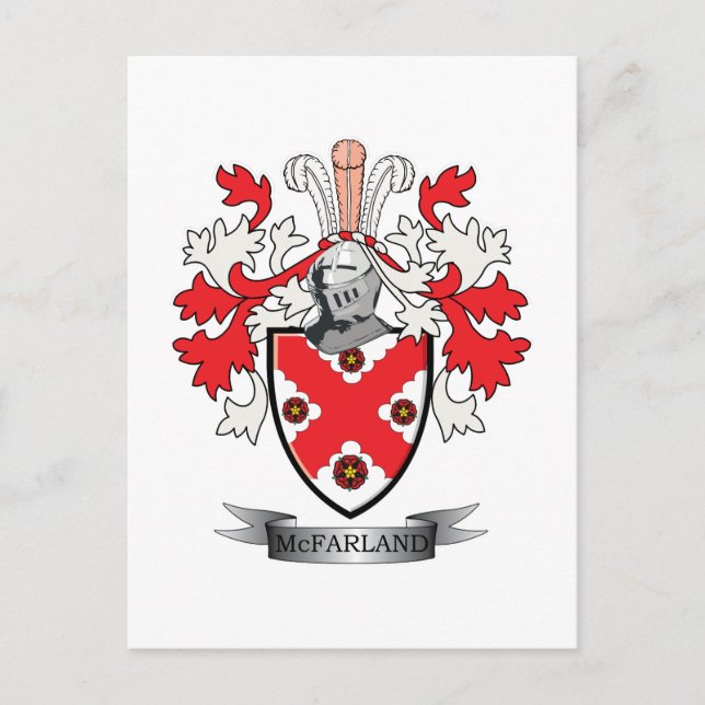 McFarland Family Crest Coat of Arms Postcard (Front)