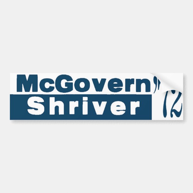 McGovern Shriver 1972 Bumper Sticker (Front)