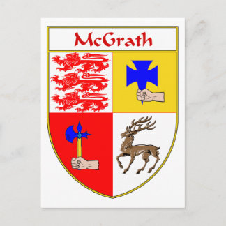 McGrath Coat of Arms/Family Crest Postcard