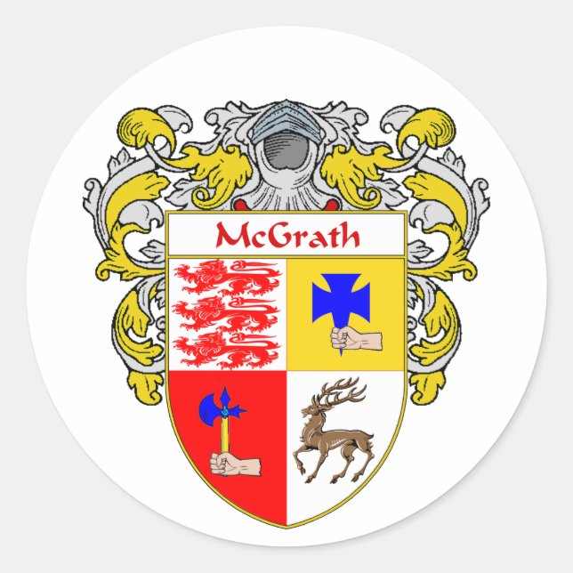 McGrath Coat of Arms (Mantled) Classic Round Sticker (Front)