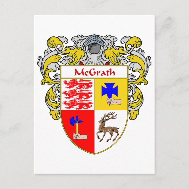 McGrath Coat of Arms (Mantled) Postcard (Front)