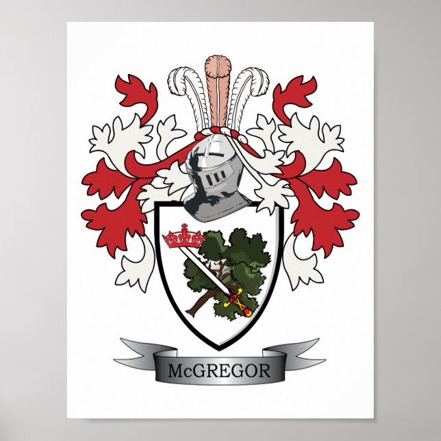 McGregor Family Crest Coat of Arms Poster (Front)
