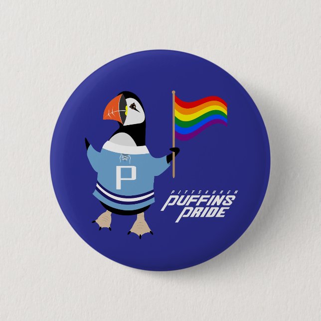 McGuffin Puffin Pride 6 Cm Round Badge (Front)