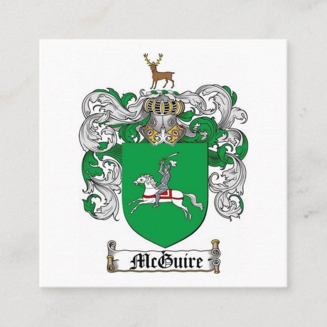 McGuire Family Crest Business Care Square Business Card (Front)