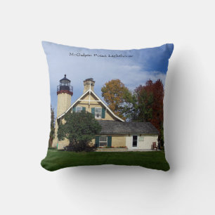 McGulpin Point Lighthouse square pillow