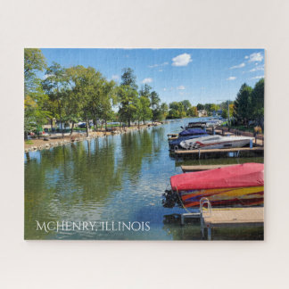 McHenry, Illinois River Walkway on the Fox River Jigsaw Puzzle