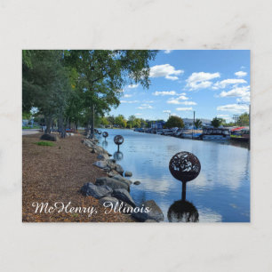 McHenry, Illinois   The Fox River Walkway Postcard