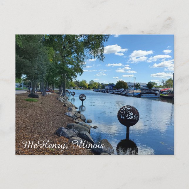 McHenry, Illinois | The Fox River Walkway Postcard (Front)