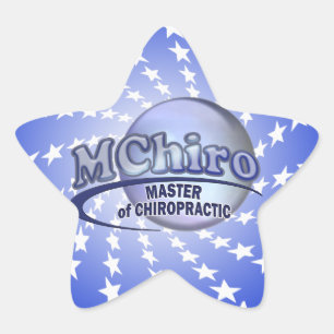 MChiro Master of Chiropractic Medicine Blue Logo Star Sticker