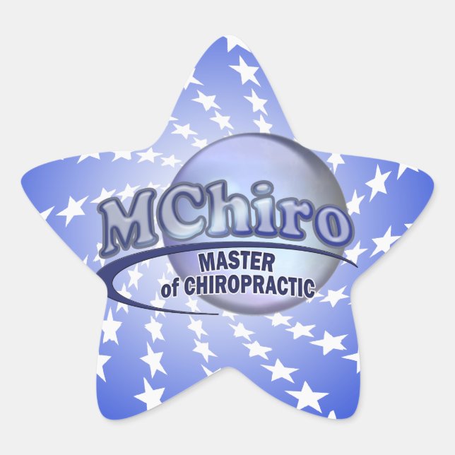 MChiro Master of Chiropractic Medicine Blue Logo Star Sticker (Front)
