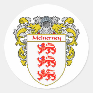 McInerney Coat of Arms (Mantled) Classic Round Sticker