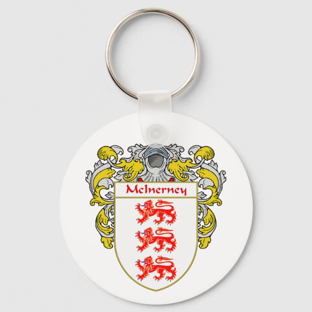 McInerney Coat of Arms (Mantled) Key Ring (Front)