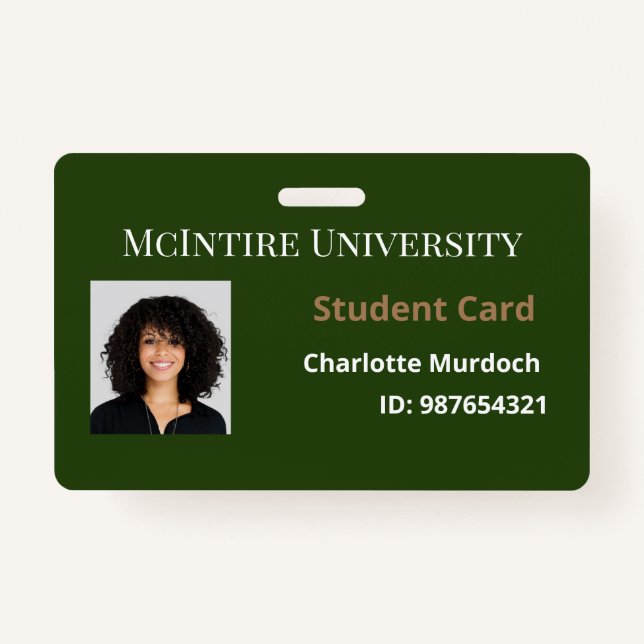 McIntire University Student ID ID Badge (Front)