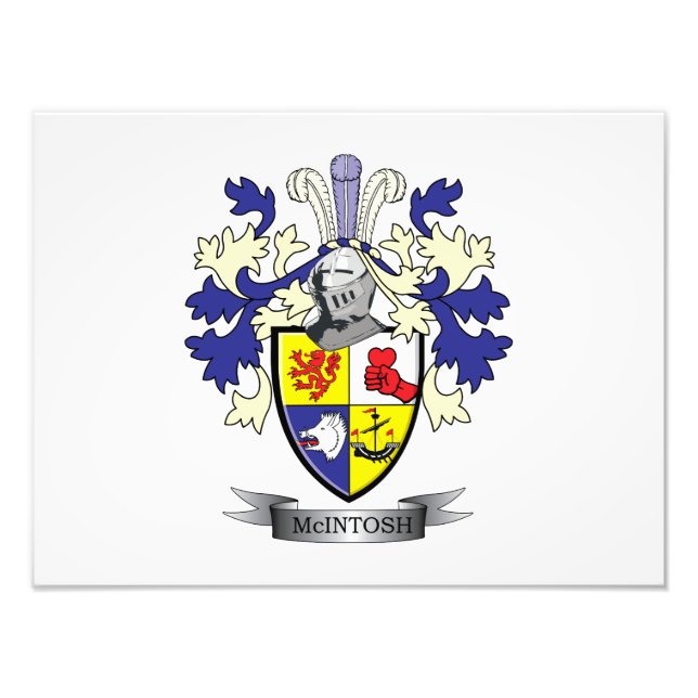 McIntosh Family Crest Coat of Arms Photo Print (Front)