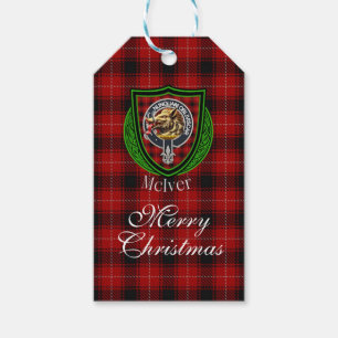 McIver Scottish Clan Tartan & Crest Gift Tags