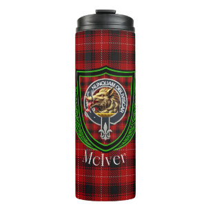 McIver Scottish Clan Tartan & Crest Thermal Tumbler