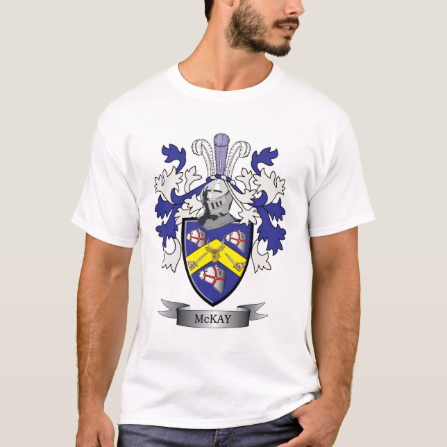 McKay Family Crest Coat of Arms T-Shirt (Front)