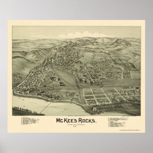 McKee's Rocks, PA Panoramic Map - 1901 Poster