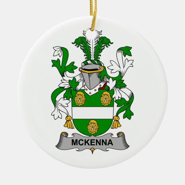 McKenna Family Crest Ceramic Tree Decoration (Front)