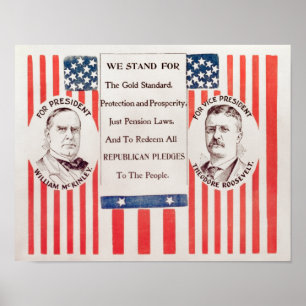 McKinley And Roosevelt Election Poster - 1900