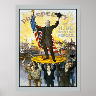 McKinley Republican Campaign Vintage Historical Poster