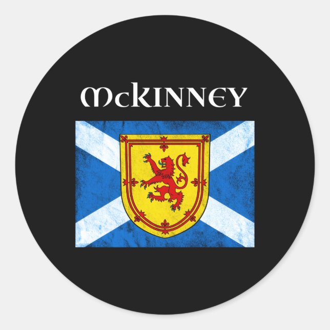 Mckinney Clan Scottish Name Scotland Flag Classic Round Sticker (Front)